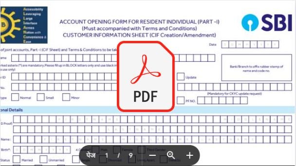 SBI New Account PDF Form download Complete Guide