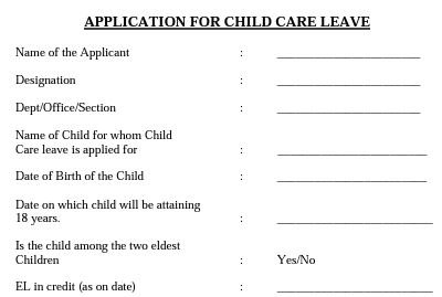 download Child Care leave application | ccl application form pdf