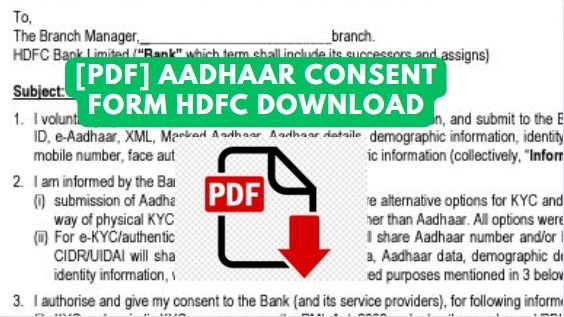 [pdf] aadhaar consent form hdfc download
