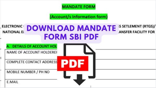download mandate form sbi pdf