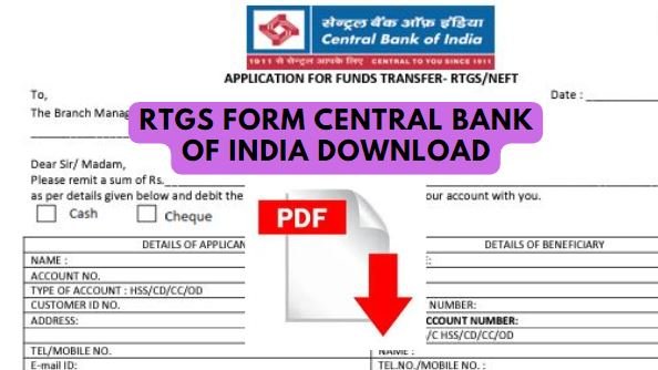 rtgs form central bank of india download