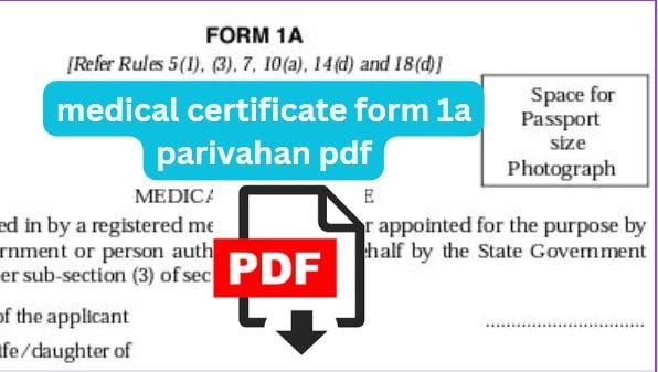 [pdf] medical certificate form 1a parivahan download |