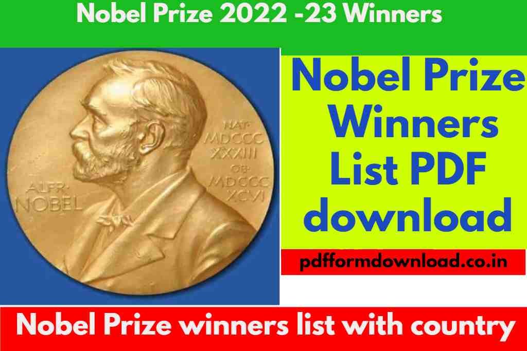 nobel prize 2022 winners list pdf
