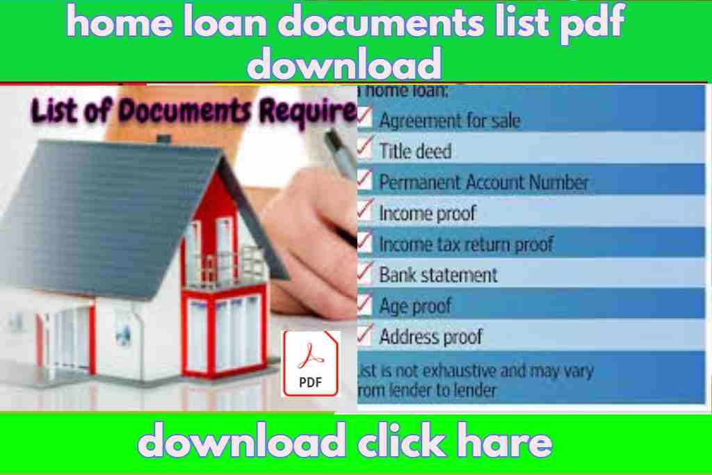 home loan documents list pdf download