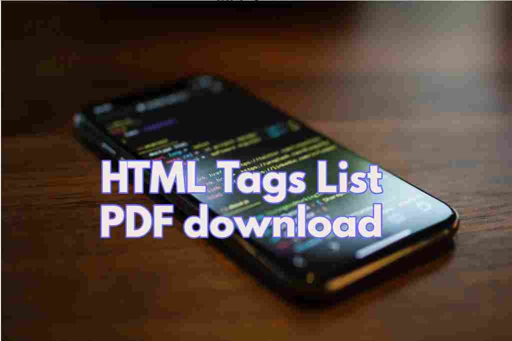 HTML Tags List PDF download