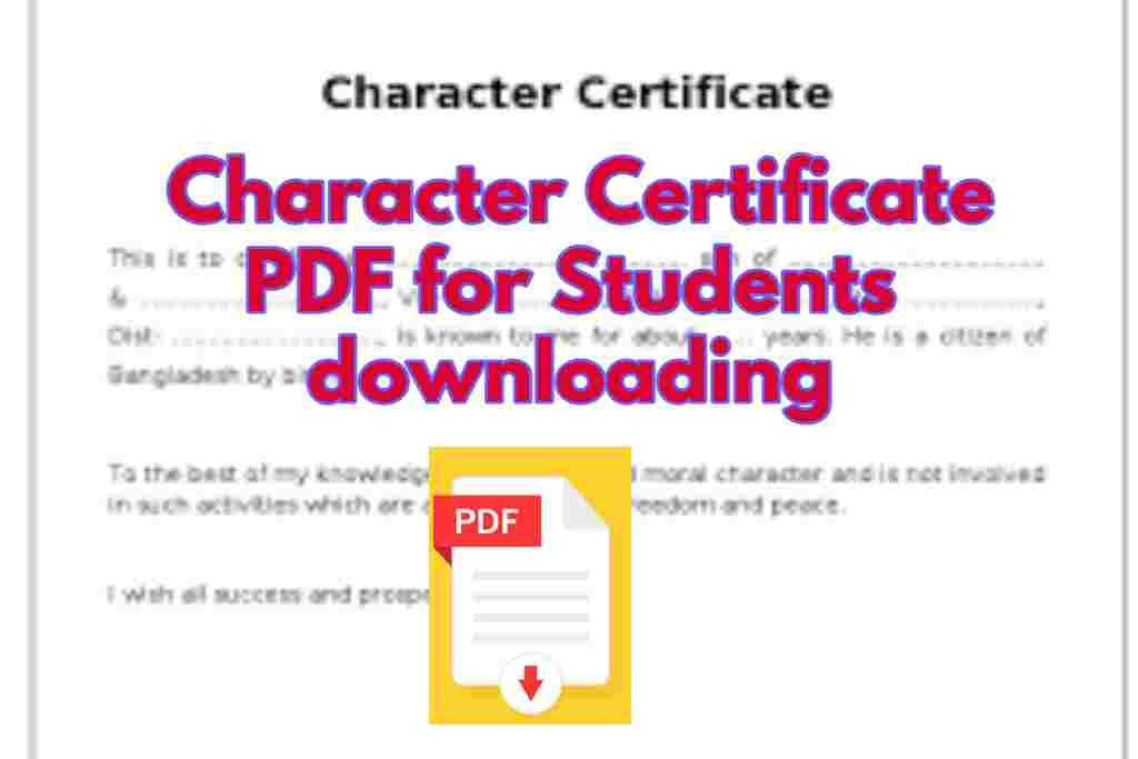 Character Certificate PDF for Students download |
