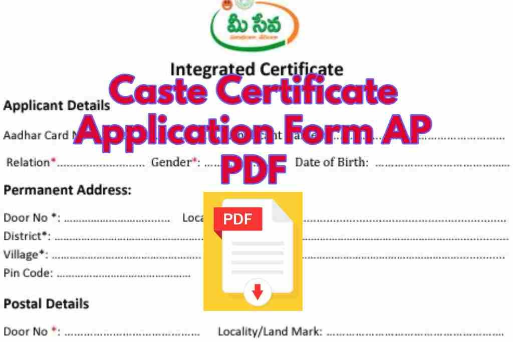 Caste Certificate Application Form AP PDF