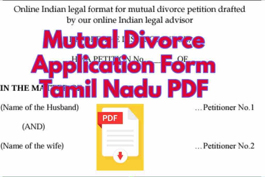 Mutual Divorce Application Form Tamil Nadu PDF |