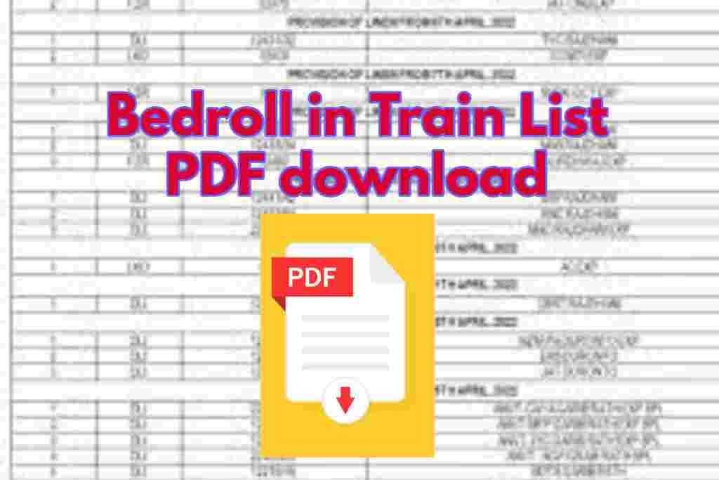 Bedroll in Train List PDF download |
