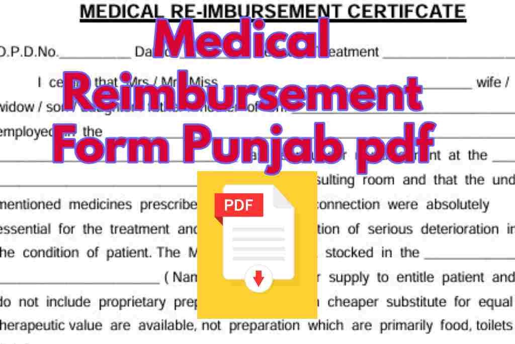 Medical Reimbursement Form Punjab pdf