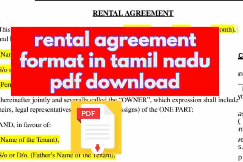 rental agreement format in tamil nadu pdf download
