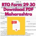 RTO Form 29 30 Download PDF Maharashtra