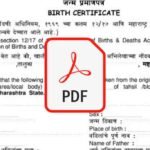 Maharashtra Birth Certificate Form PDF Download