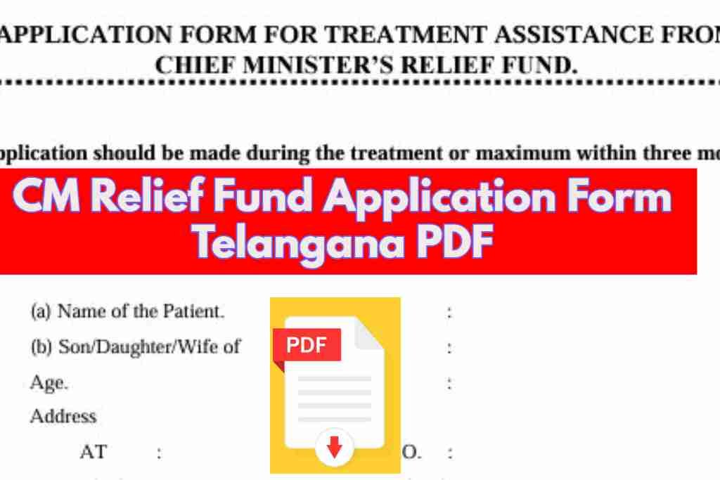 CM Relief Fund Application Form Telangana PDF