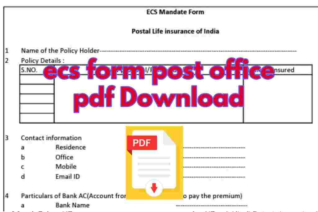 ecs form post office pdf Download |