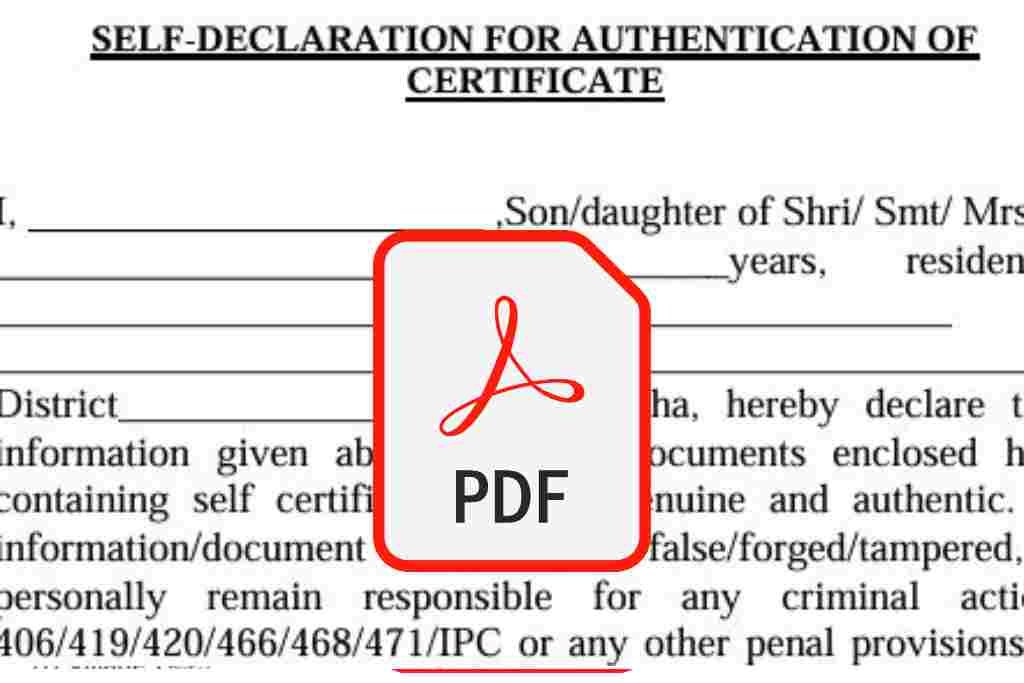 Download Marriage Declaration Form PDF Odisha
