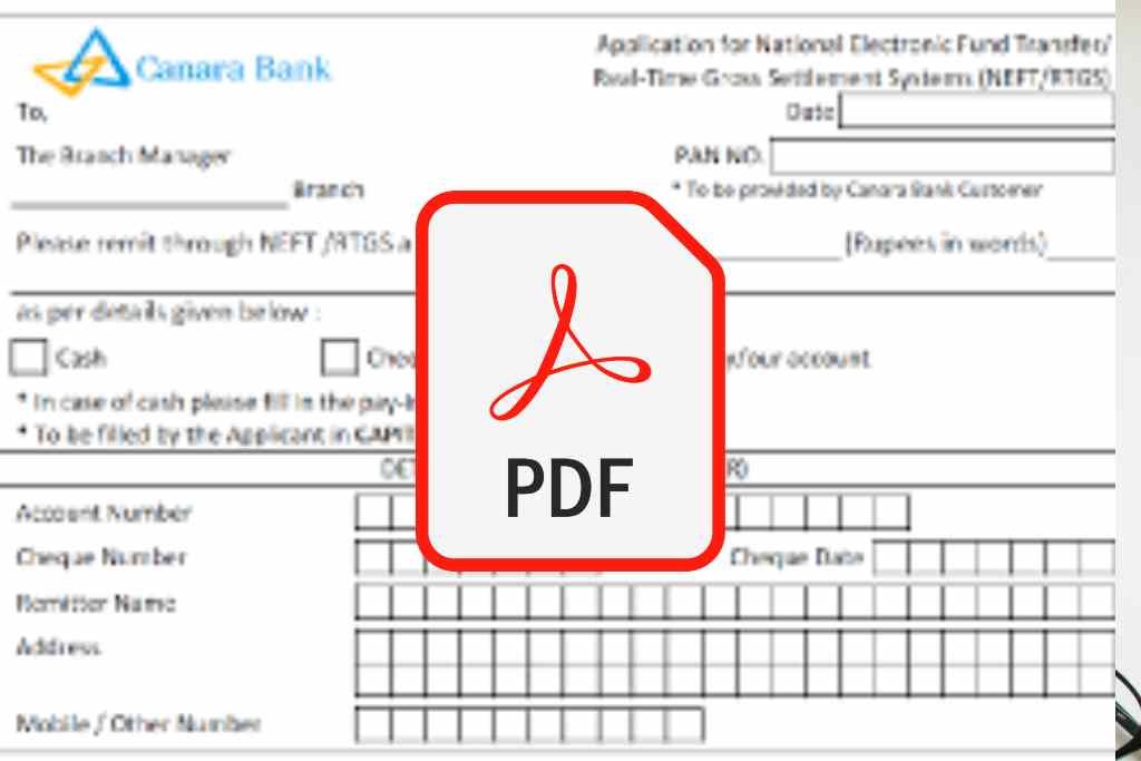 canara bank rtgs form pdf download